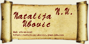Natalija Ubović vizit kartica